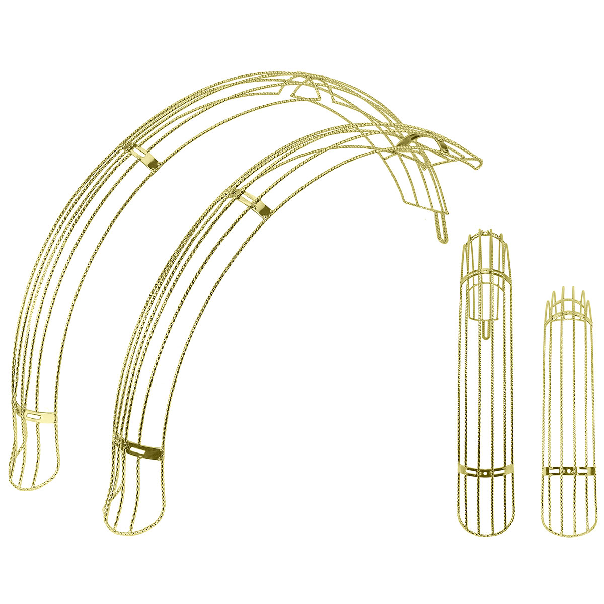 26 Flared Twisted Adjustable Fender W/O Braces Set Gold.